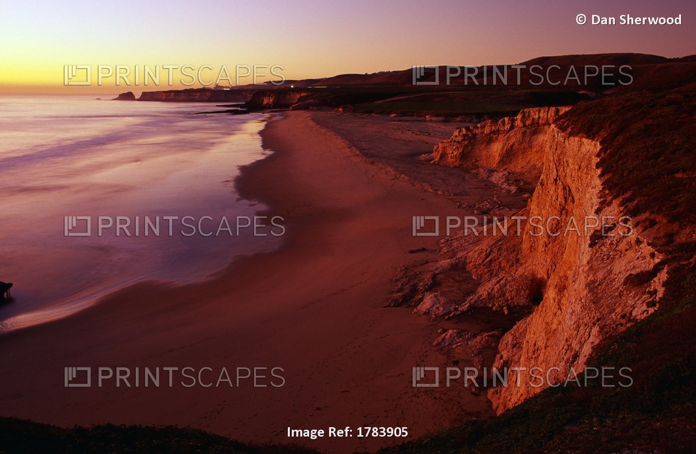 Coastline And Beach At Sunset