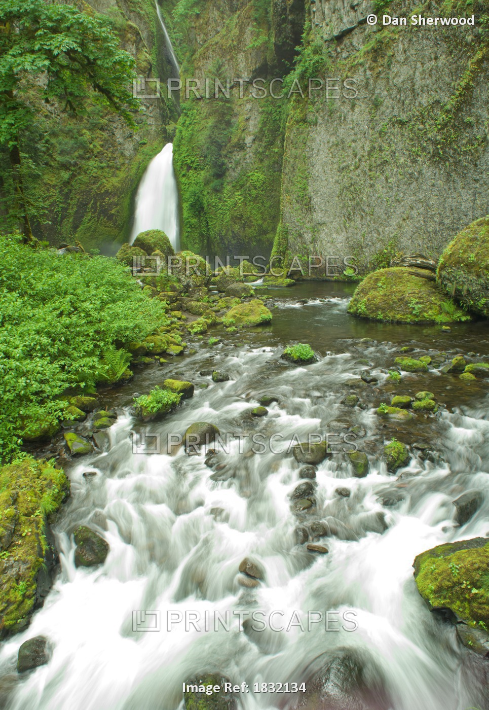 Waterfall, Columbia River Gorge, Oregon, United States Of America