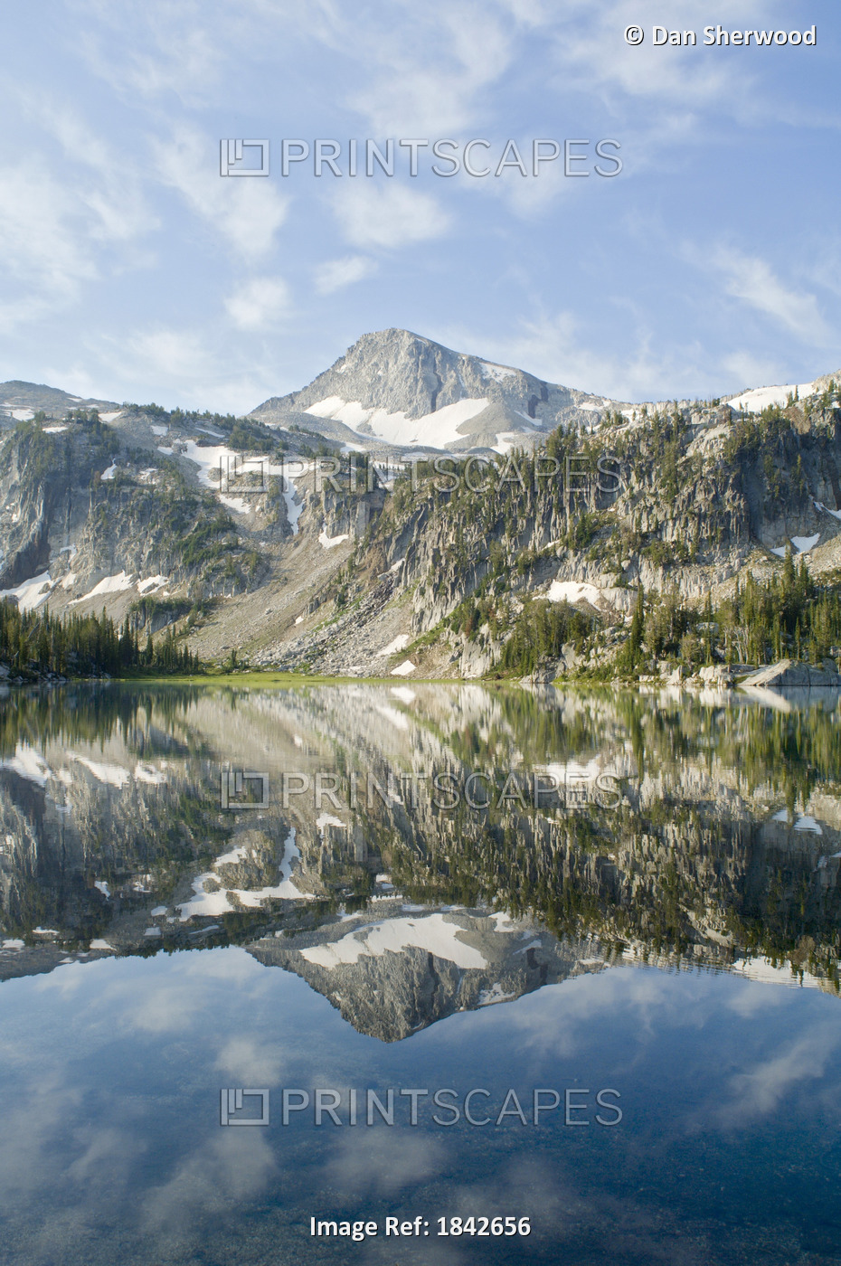 Eagle Cap Peak, Mirror Lake, Eagle Cap Wilderness, Oregon, Usa; Mountain Peak ...