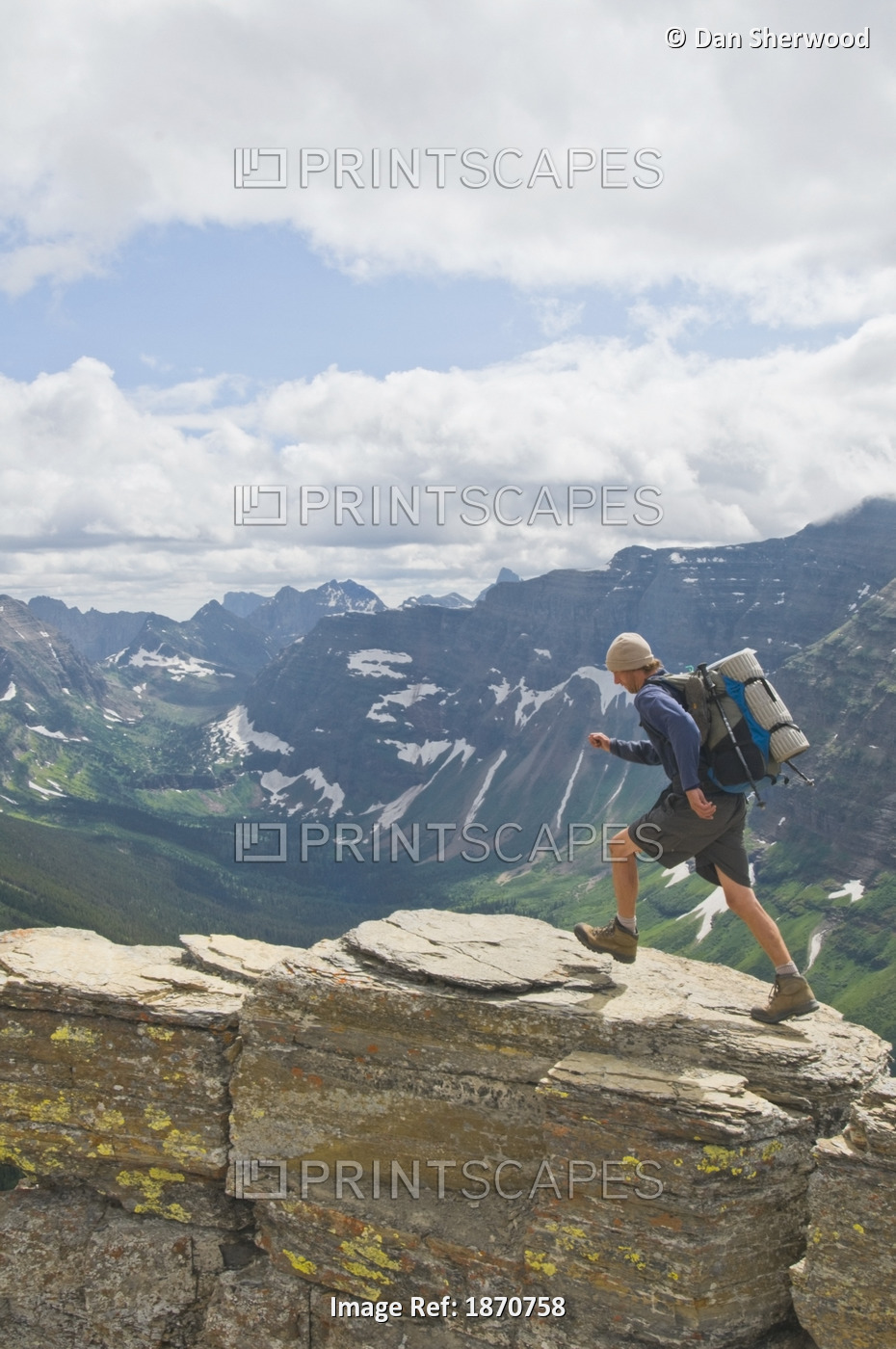 Glacier National Park, Montana, United States Of America; Backpacking Along The ...