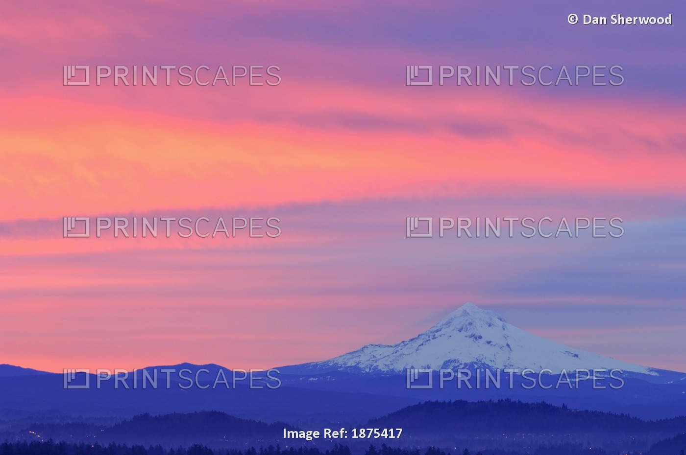 Oregon, United States Of America; A Red Sunrise Over Mount Hood