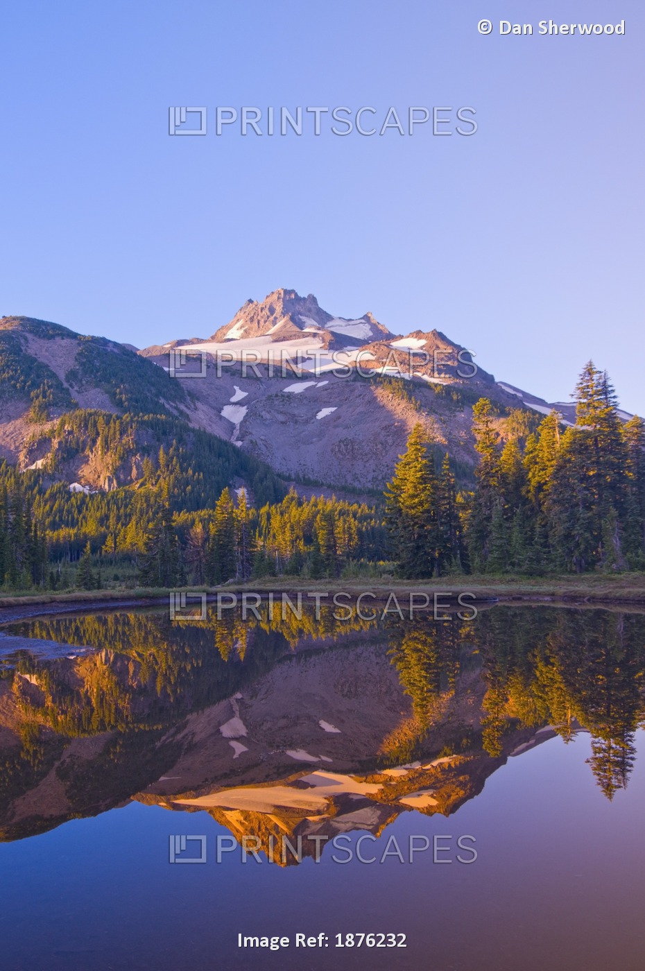 Oregon, United States Of America; Mt. Jefferson Reflected In A Lake In ...