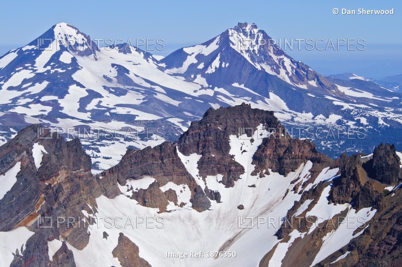 Oregon, United States Of America; Aerial View Of Broken Top And Three Sister ...