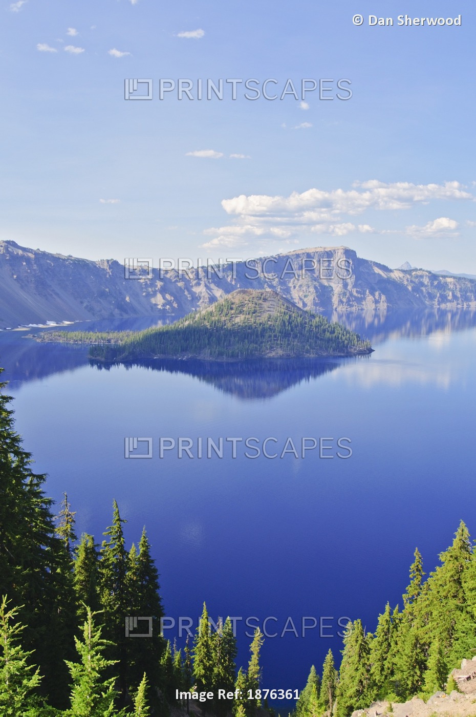 Oregon, United States Of America; Crater Lake And Wizard Island