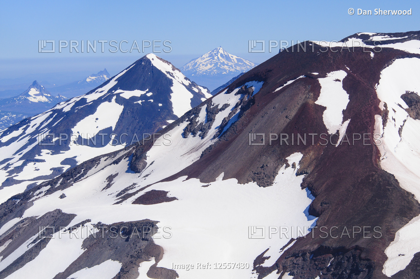 Aerial View of Three Sisters and Oregon Cascades - Oregon Cascades