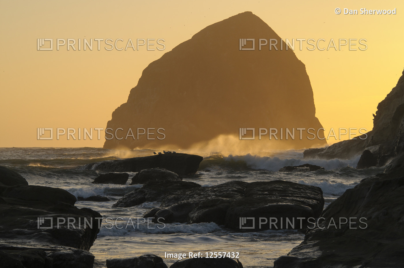 Haystack Rock and Gilded Surf at Cape Kiwanda - Pacific City, Oregon